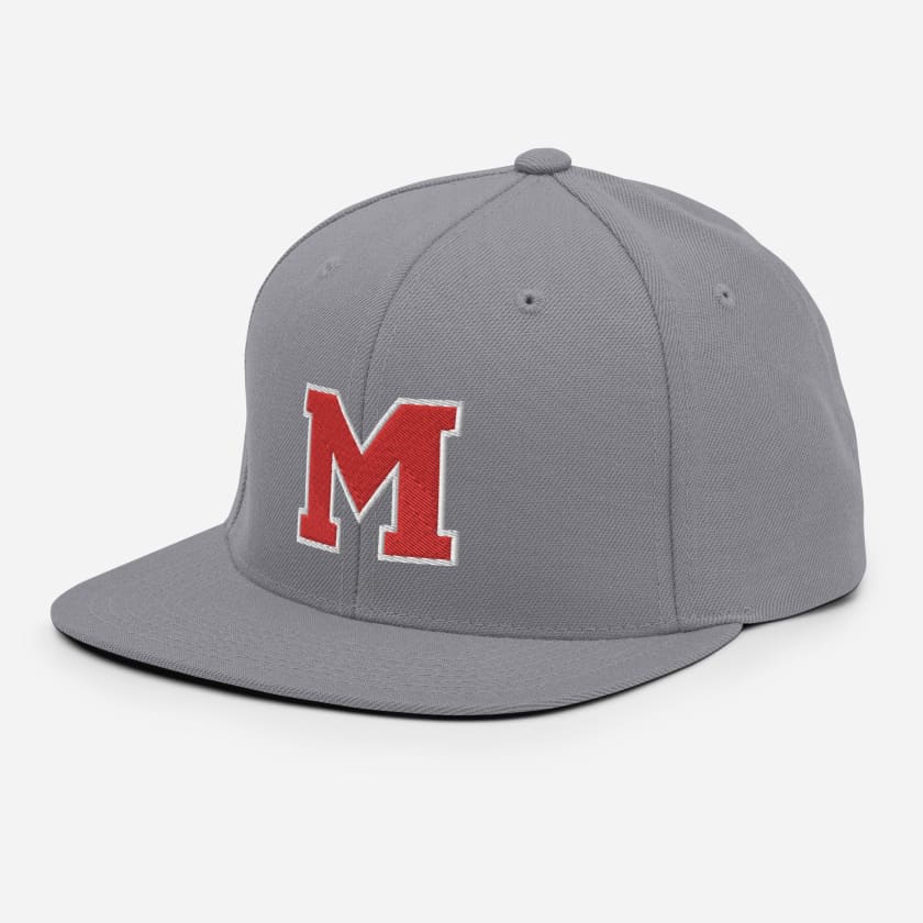 Casquette M rouge Snapback brodé