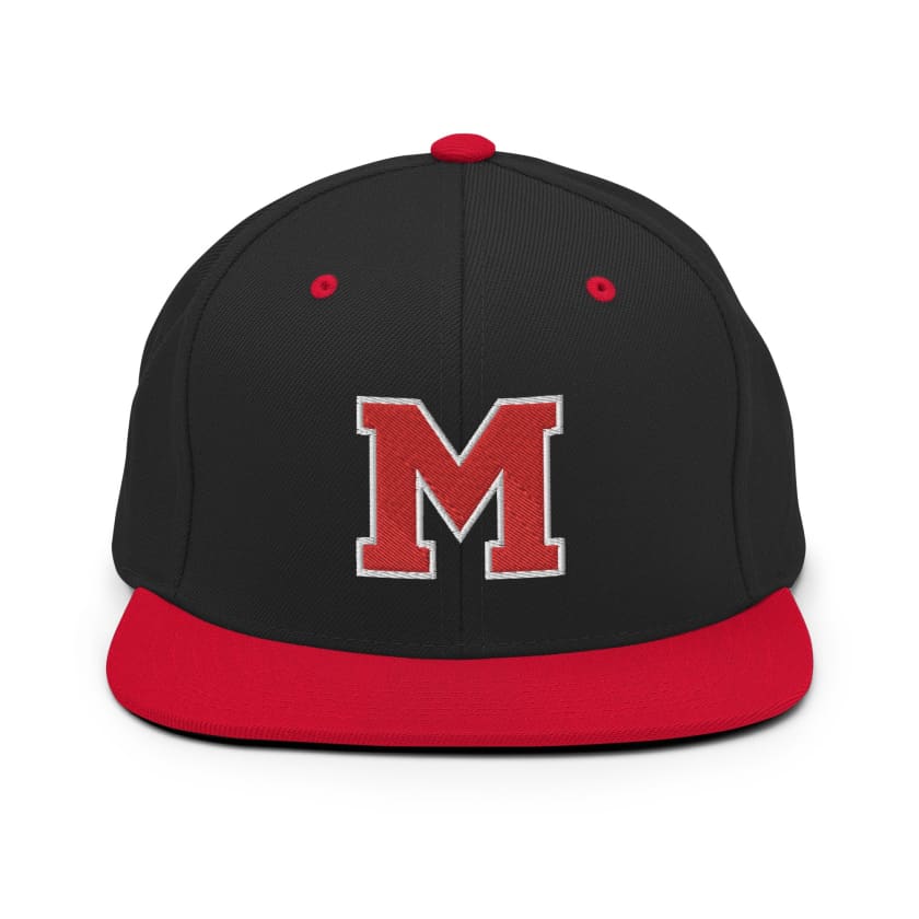 Casquette M rouge Snapback brodé