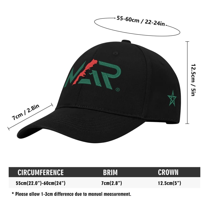 Casquette MAR de baseball brodée 4 Cotés casquette MAROC