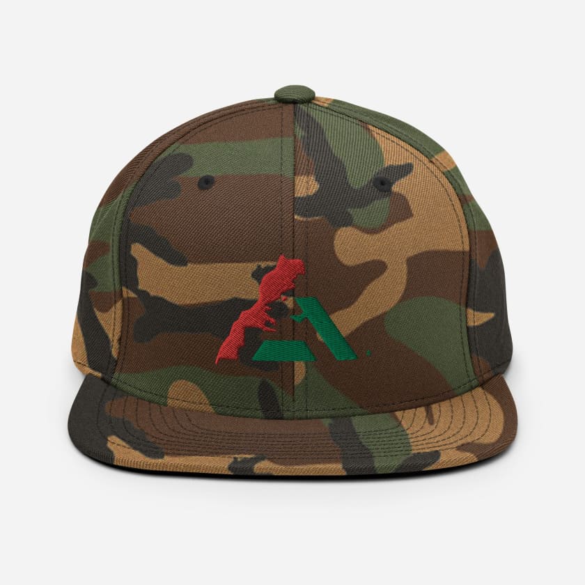 Casquette MAR logo vert et rouge brodé Snapback Camouflage