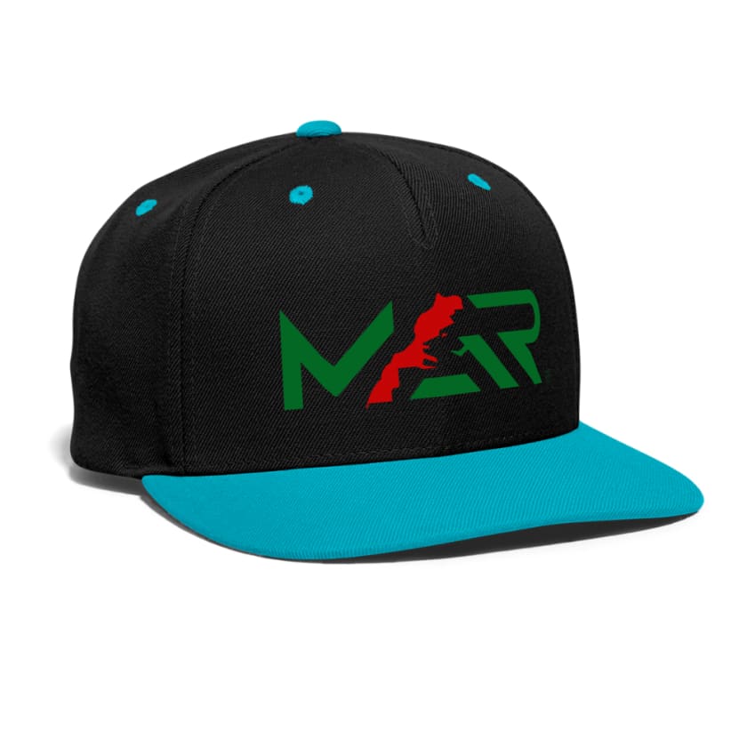 Casquette MAR snapback imprimé - noir/turquoise
