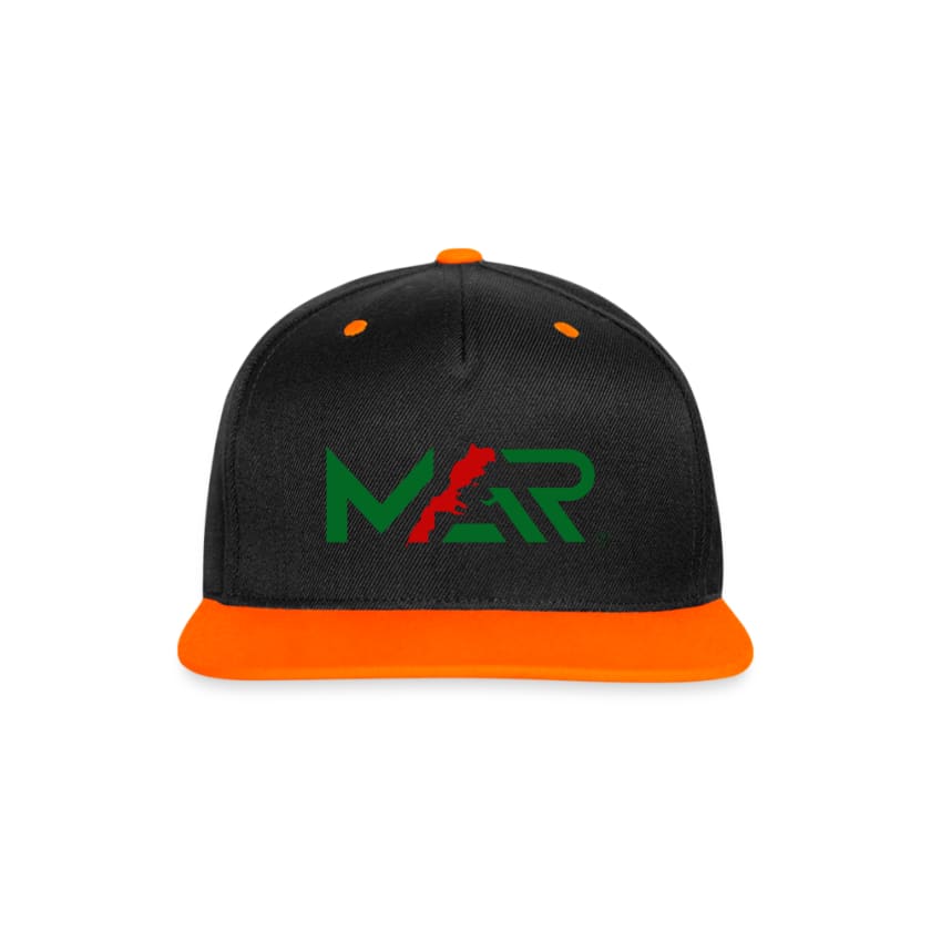 Casquette MAR snapback imprimé - noir/orange néon