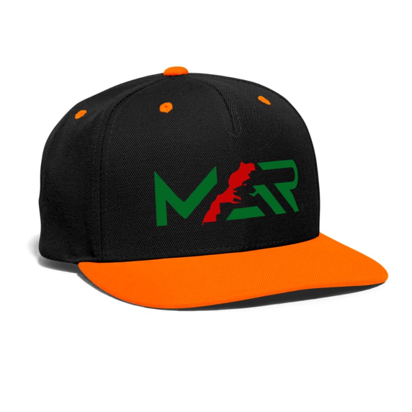 Casquette MAR snapback imprimé - noir/orange néon