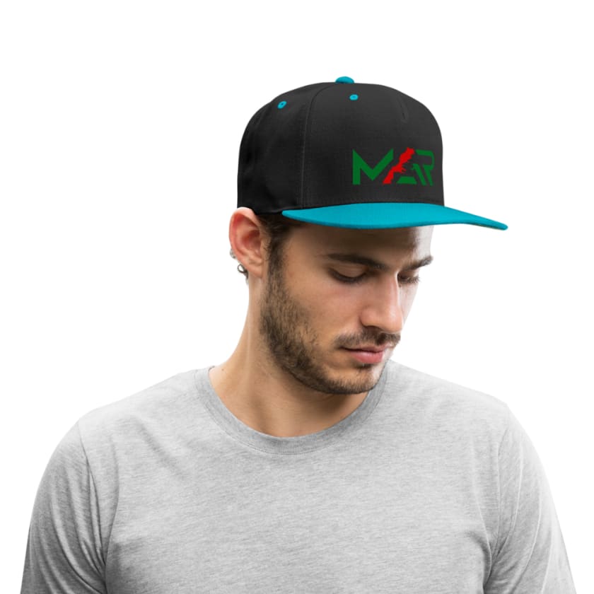 Casquette MAR snapback imprimé - noir/turquoise