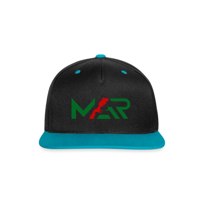 Casquette MAR snapback imprimé - noir/turquoise