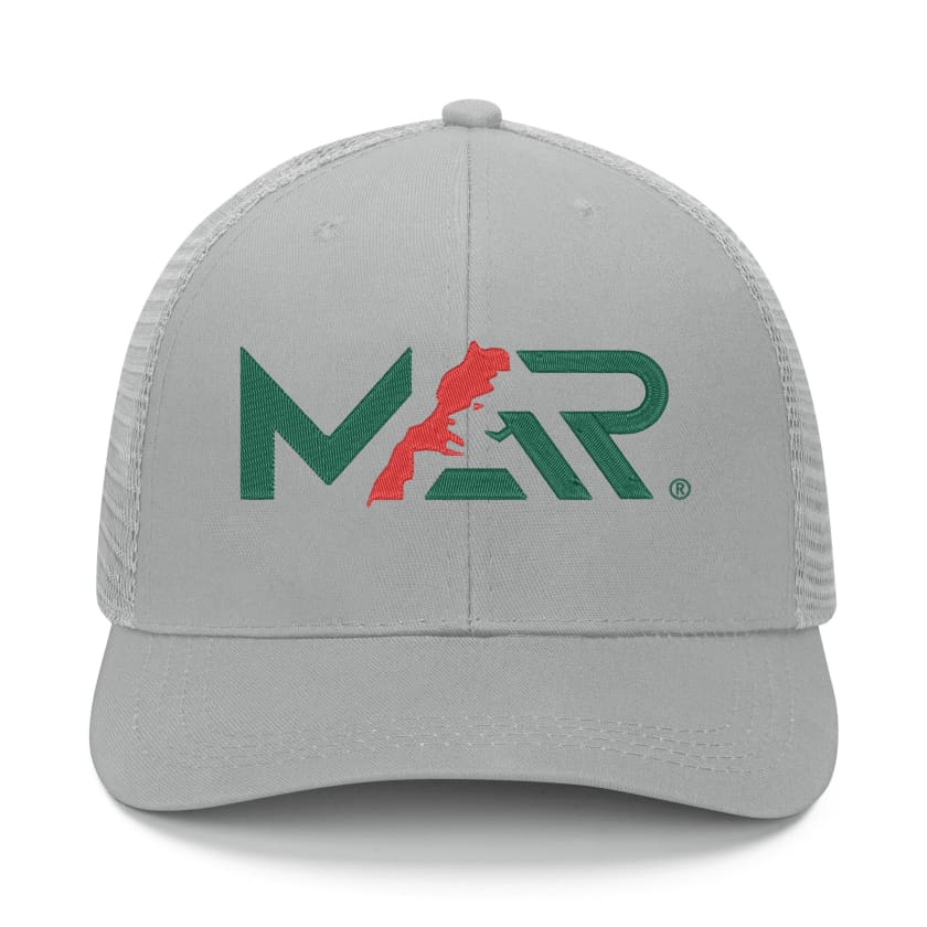 Casquette MAROC de baseball blanche en maille quadrillée MAR