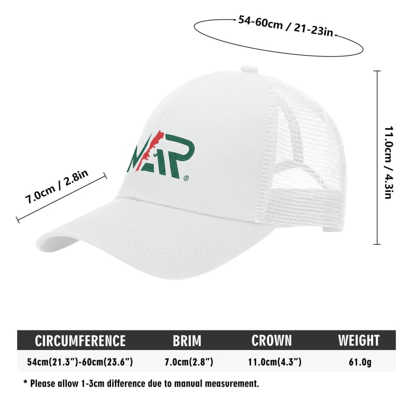 Casquette MAROC de baseball blanche en maille quadrillée MAR