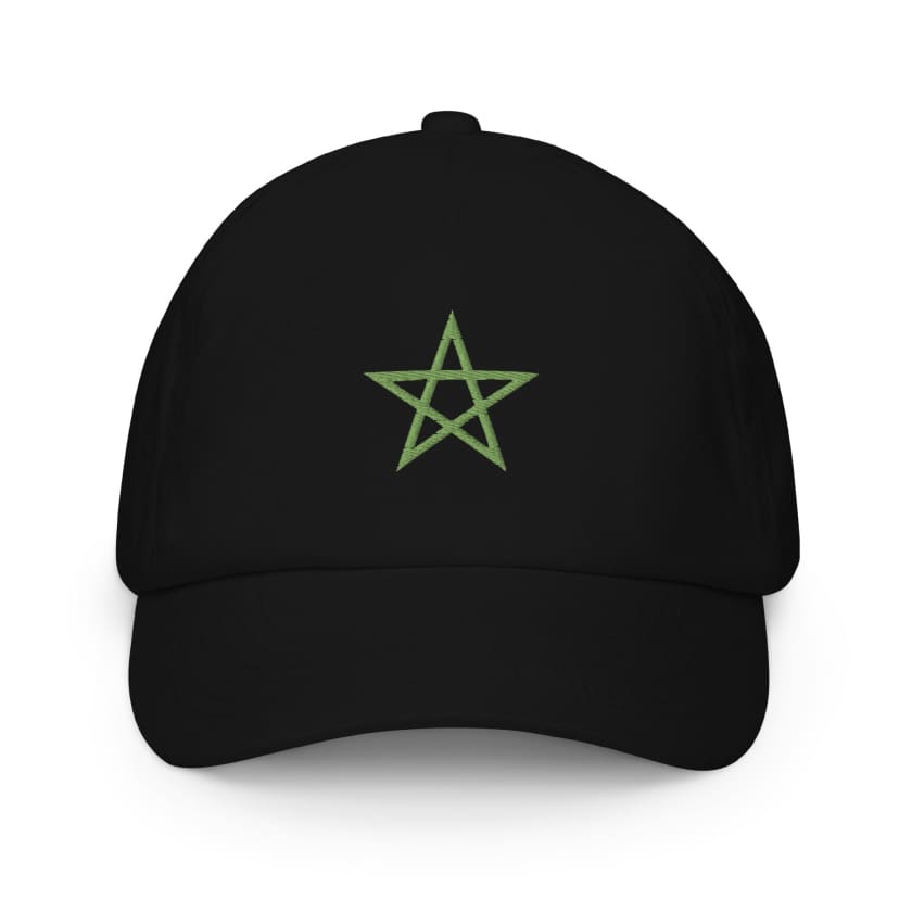 Casquette noire Drapeau du Maroc enfant étoile Verte