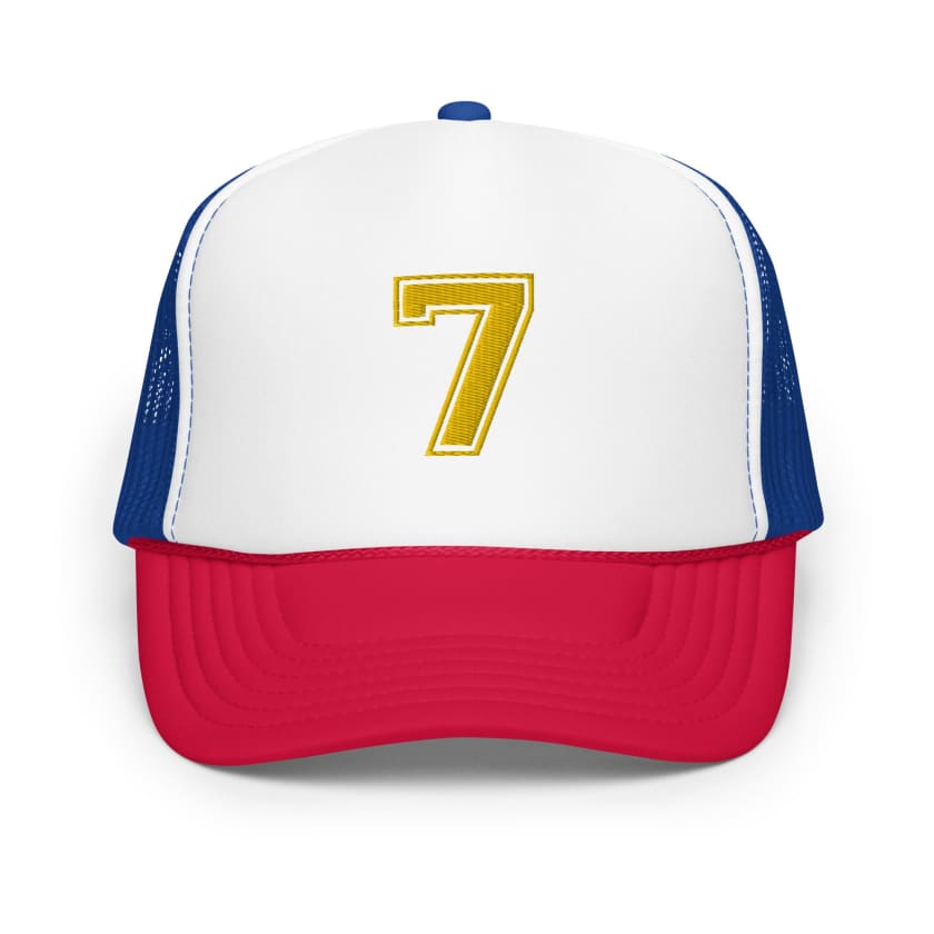 Casquette numéro 7 brodé en mousse