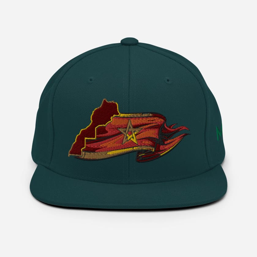 Casquette Snapback Carte Morocco brodé