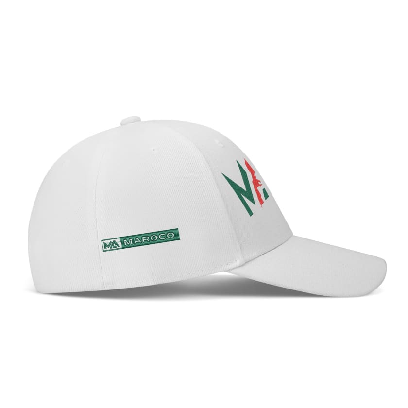 Casquettes MAR Maroc Blanche style baseball brodées 4 cotés