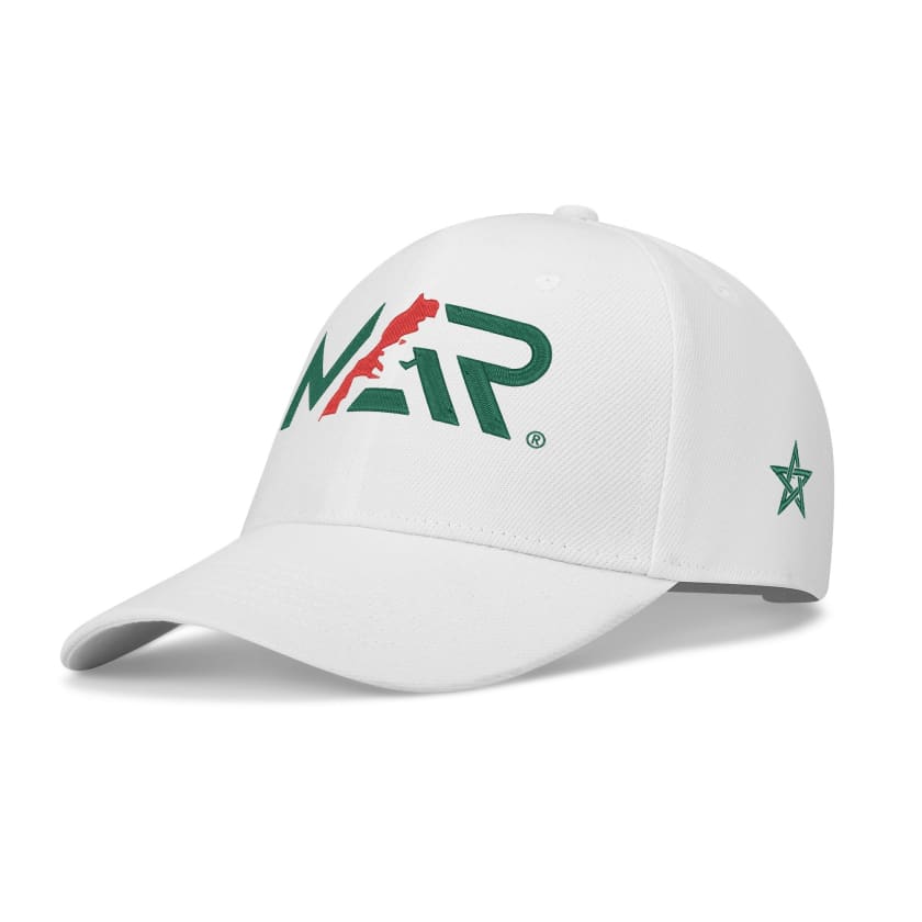 Casquettes MAR Maroc Blanche style baseball brodées 4 cotés