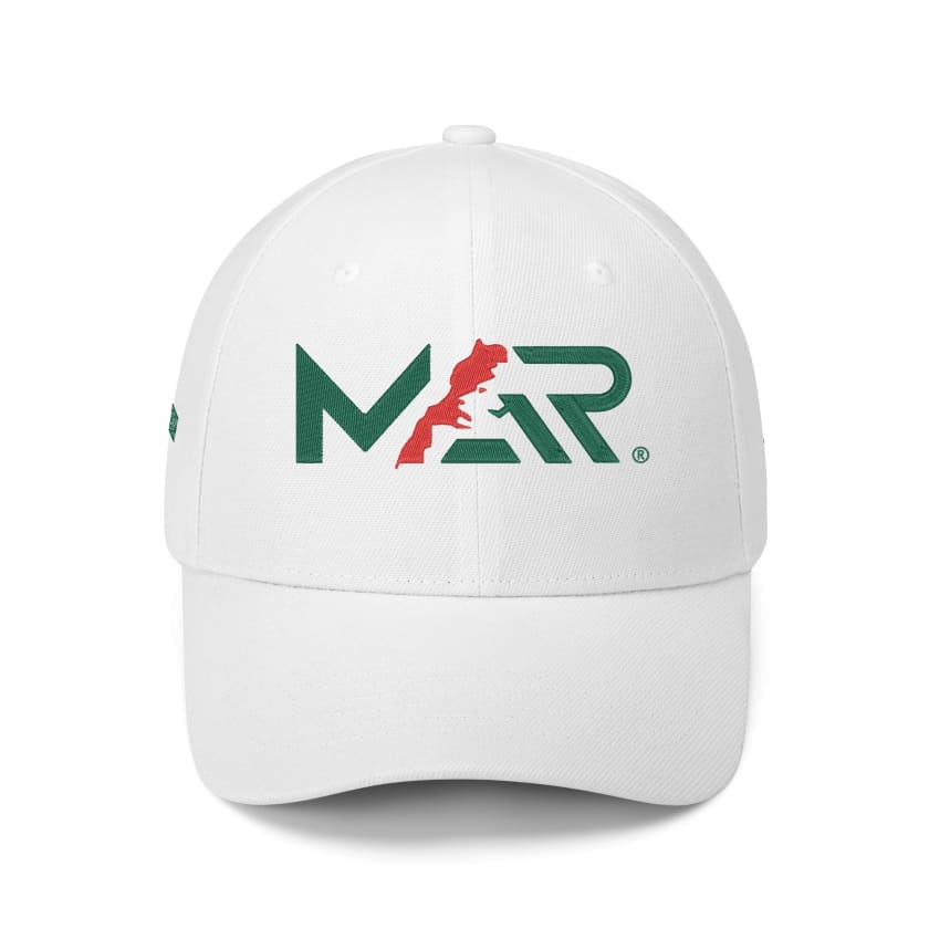 Casquettes MAR Maroc Blanche style baseball brodées 4 cotés