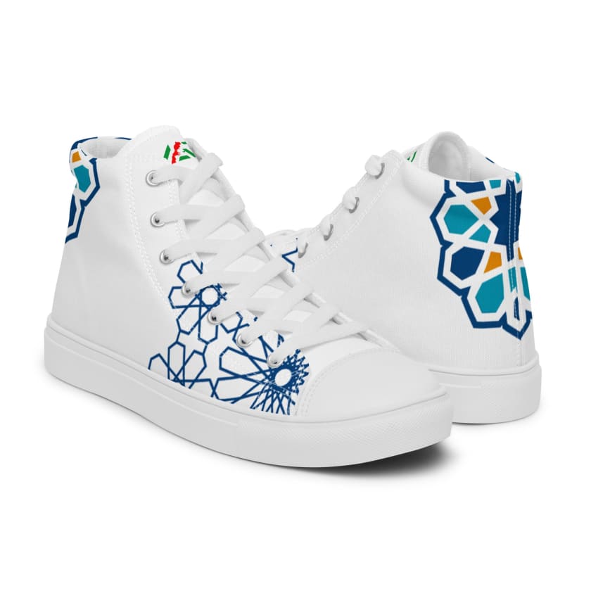 Chaussures Motif Zellige Marocain en toile haut de gamme