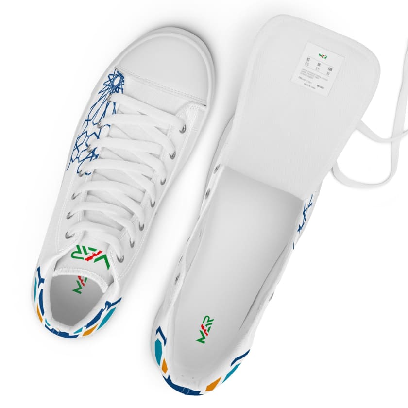 Chaussures Motif Zellige Marocain en toile haut de gamme