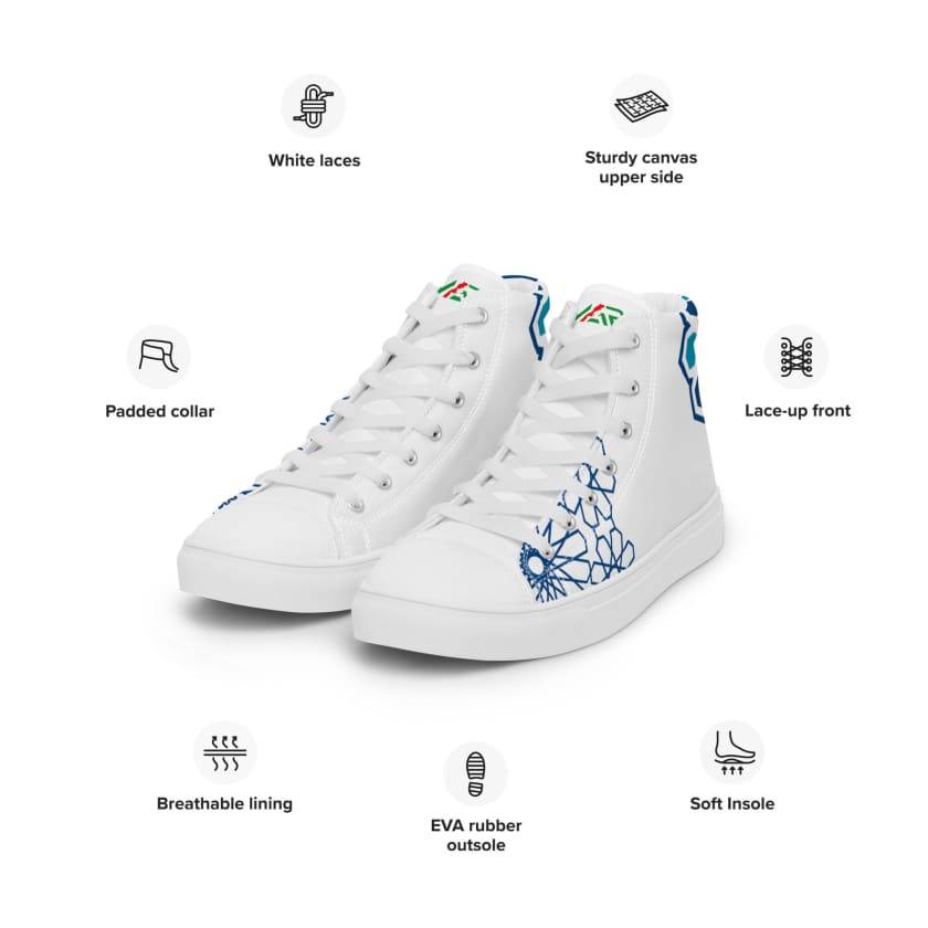 Chaussures Motif Zellige Marocain en toile haut de gamme