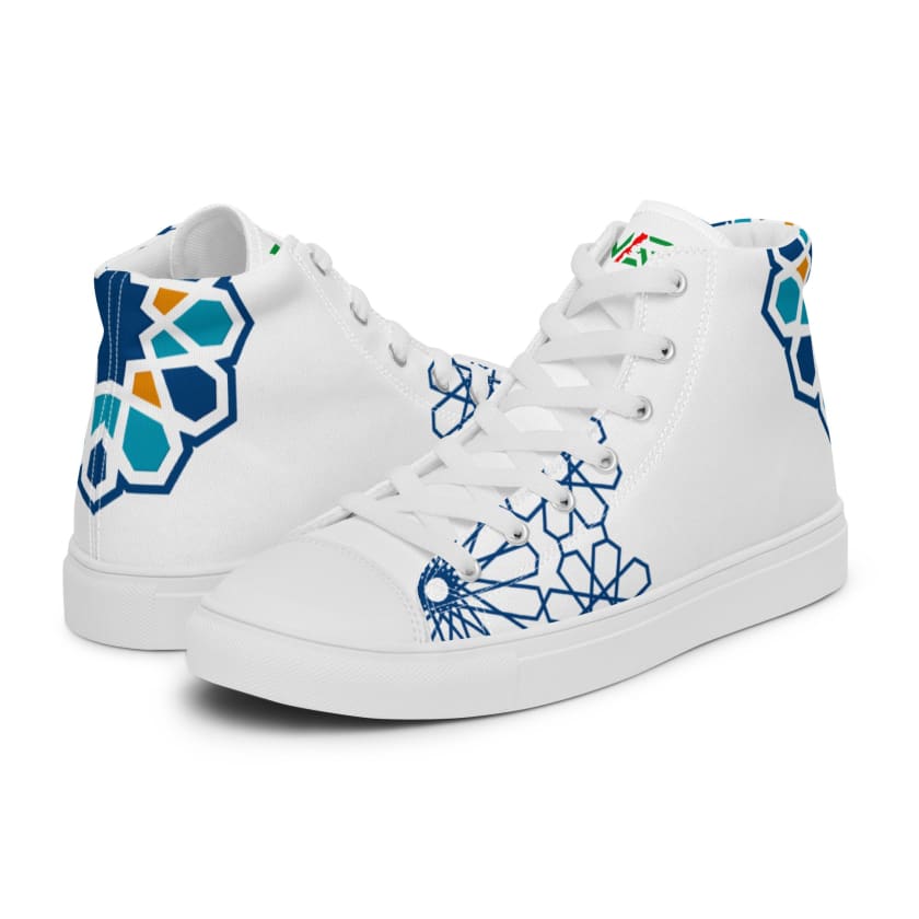 Chaussures Motif Zellige Marocain en toile haut de gamme