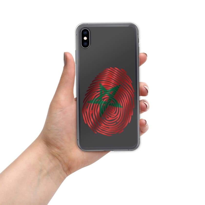 Coque pour iPhone Empreinte digitale drapeau Maroc