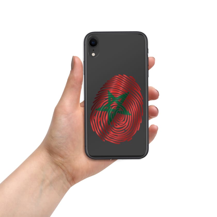 Coque pour iPhone Empreinte digitale drapeau Maroc