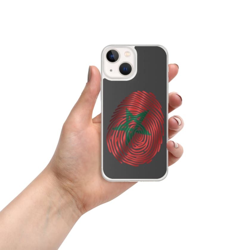 Coque pour iPhone Empreinte digitale drapeau Maroc