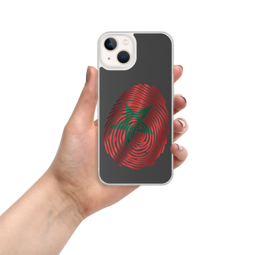 Coque pour iPhone Empreinte digitale drapeau Maroc