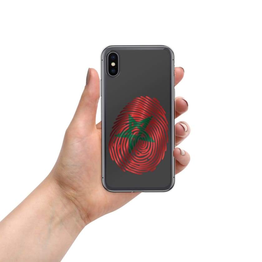 Coque pour iPhone Empreinte digitale drapeau Maroc