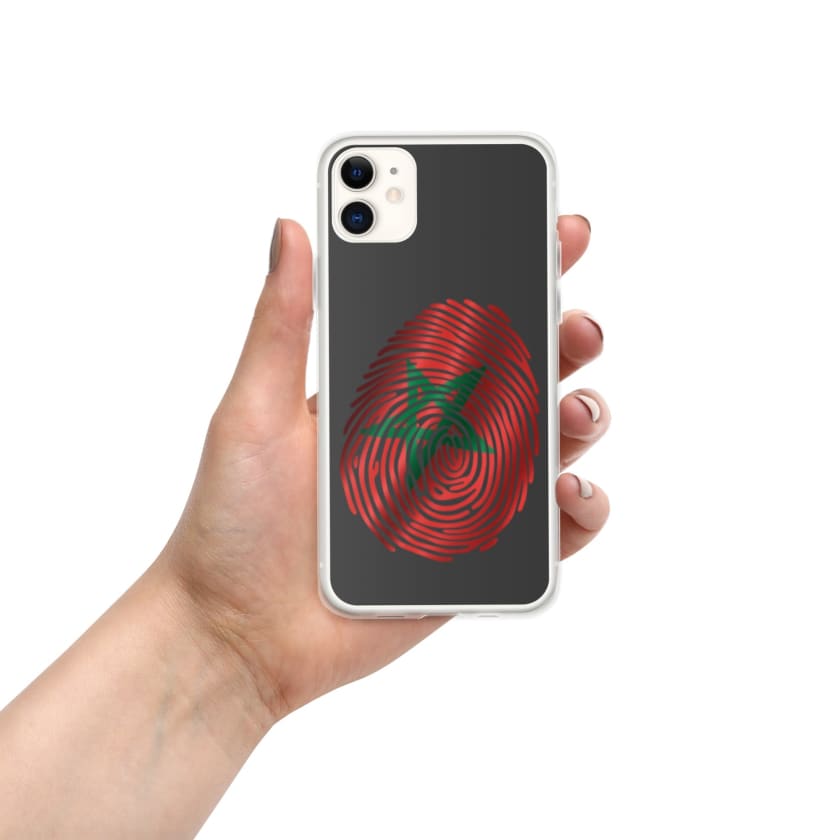 Coque pour iPhone Empreinte digitale drapeau Maroc