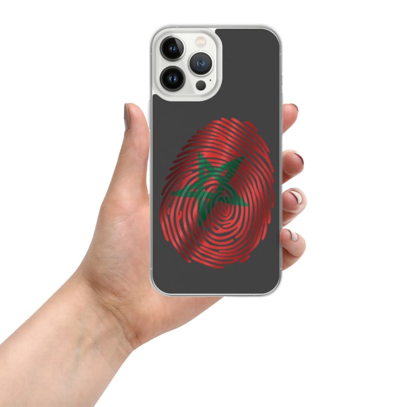 Coque pour iPhone Empreinte digitale drapeau Maroc