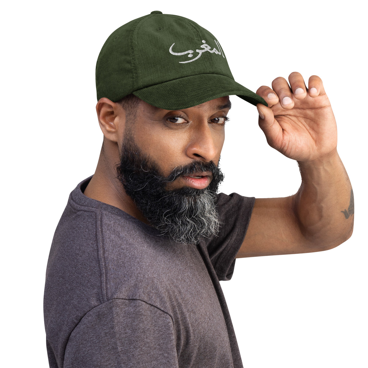 Casquette en velours côtelé AlmaghribMAR brodé