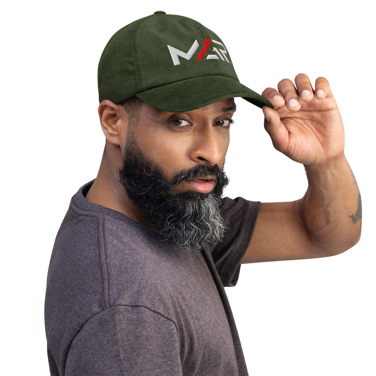 Casquette en velours MAR côtelé brodé unisexe