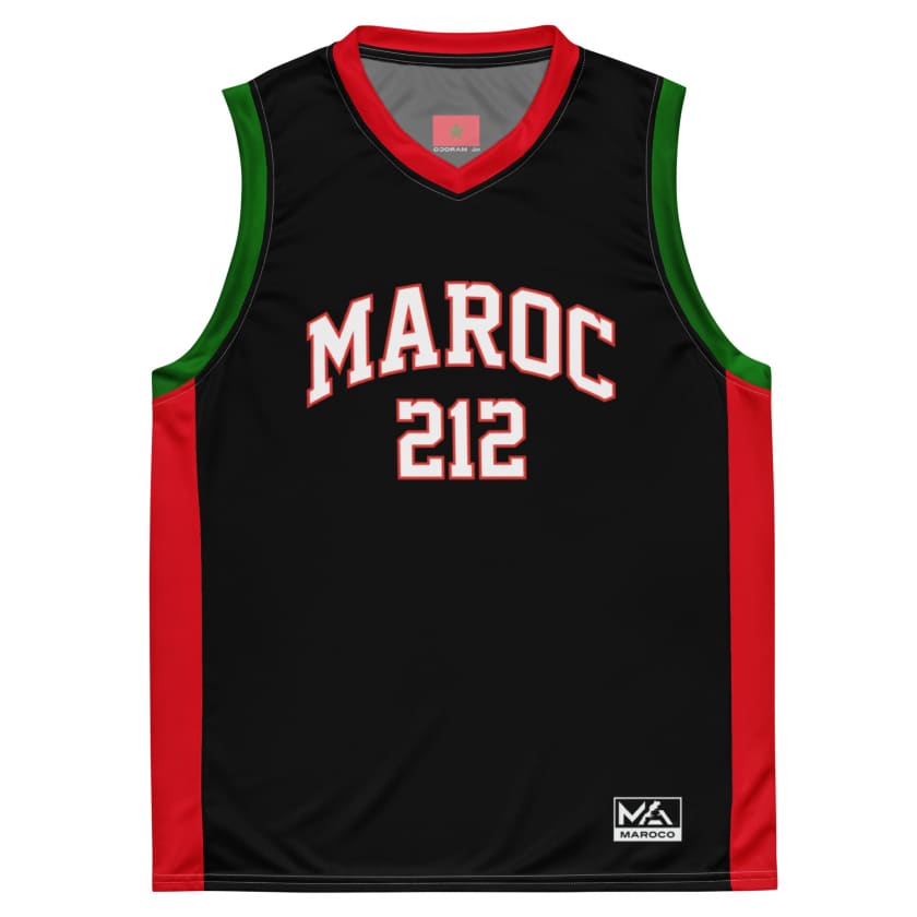 Débardeur Maillot de basket Maroc 212 Noir