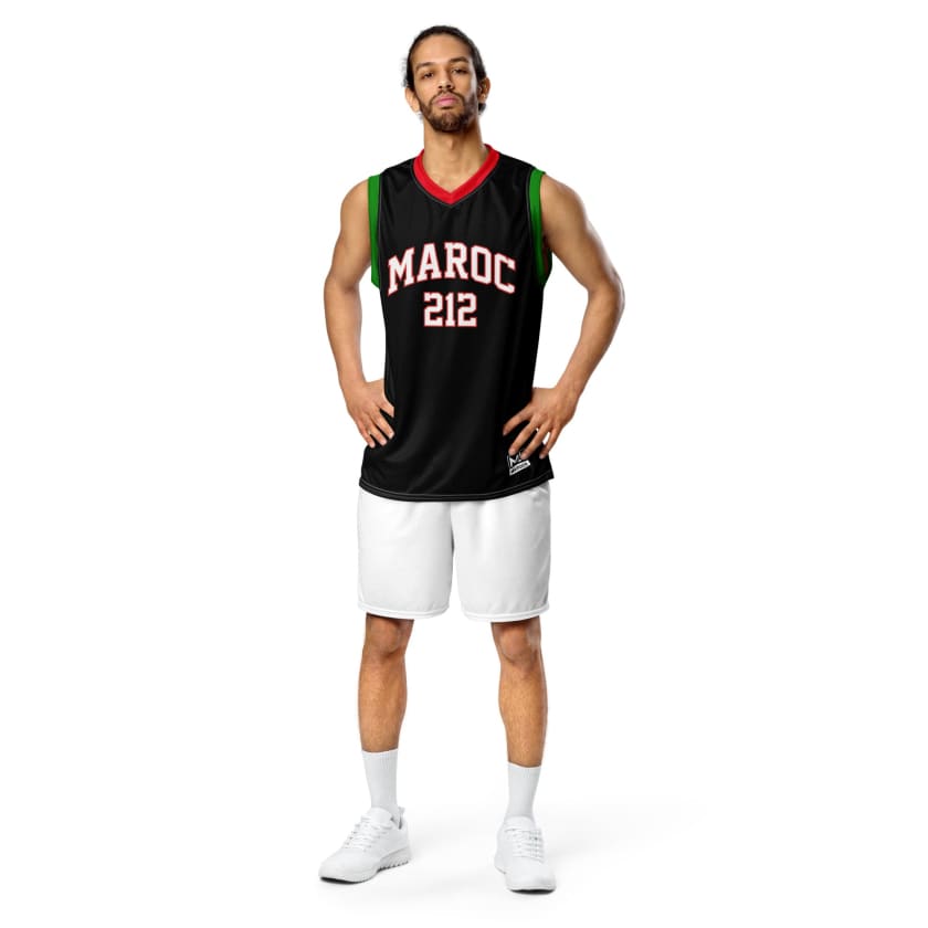 Débardeur Maillot de basket Maroc 212 Noir