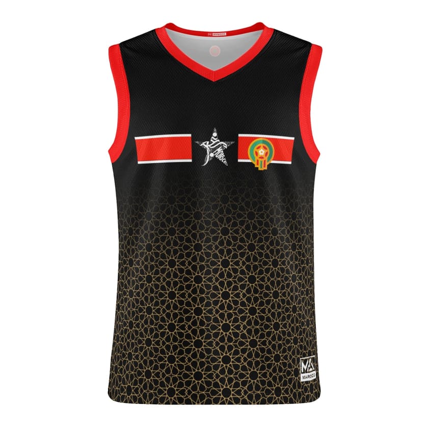Débardeur Maillot Maroc noir Collection CAN 2024 Gold