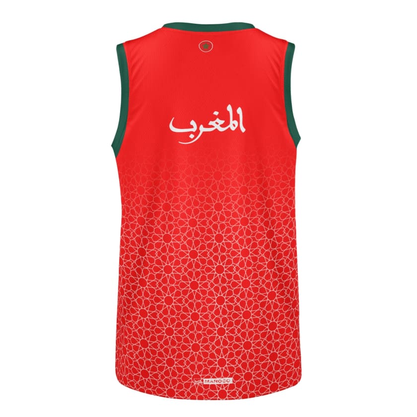 Débardeur Maillot Maroc Rouge Collection CAN 2024 Mosaïque