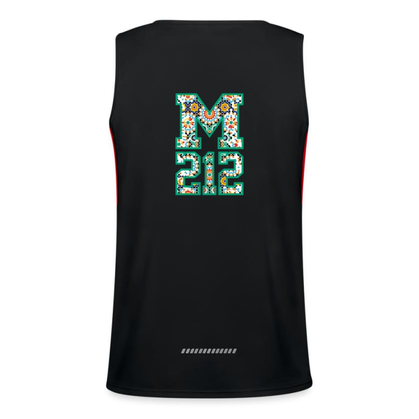 Débardeur MAR212 respirant contrasté Homme - noir/rouge