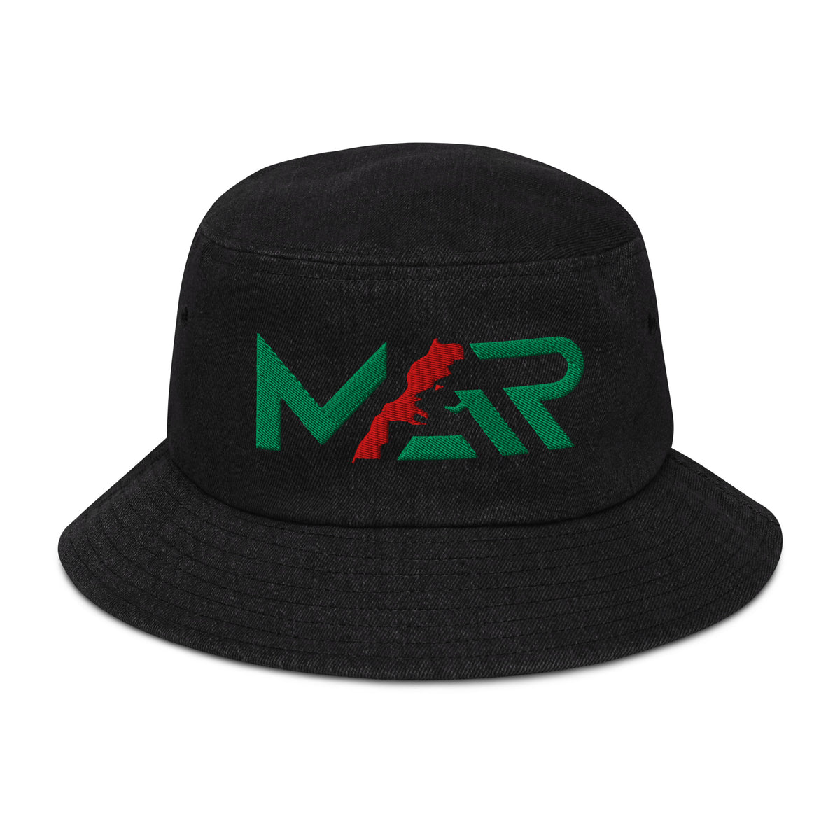 Bob pêcheur MAR brodé en jean noir