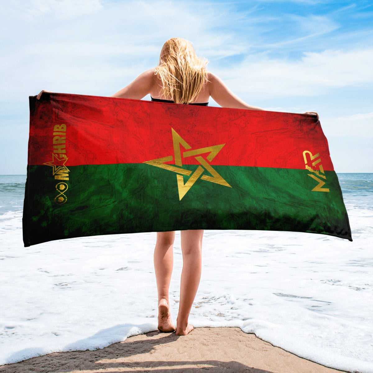Drap de plage drapeau Maroc