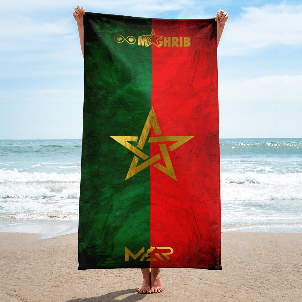 Drap de plage drapeau Maroc