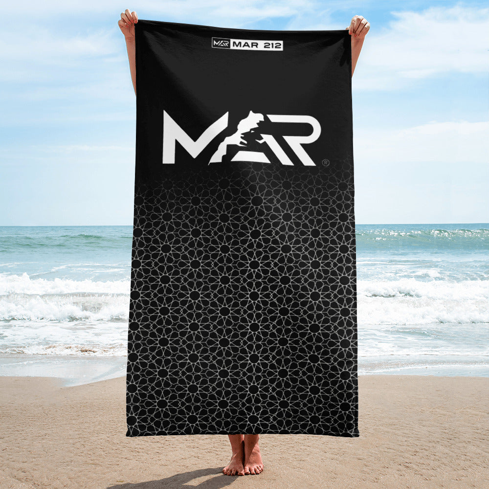 Drap de plage noir Collection MAR Mosaïque