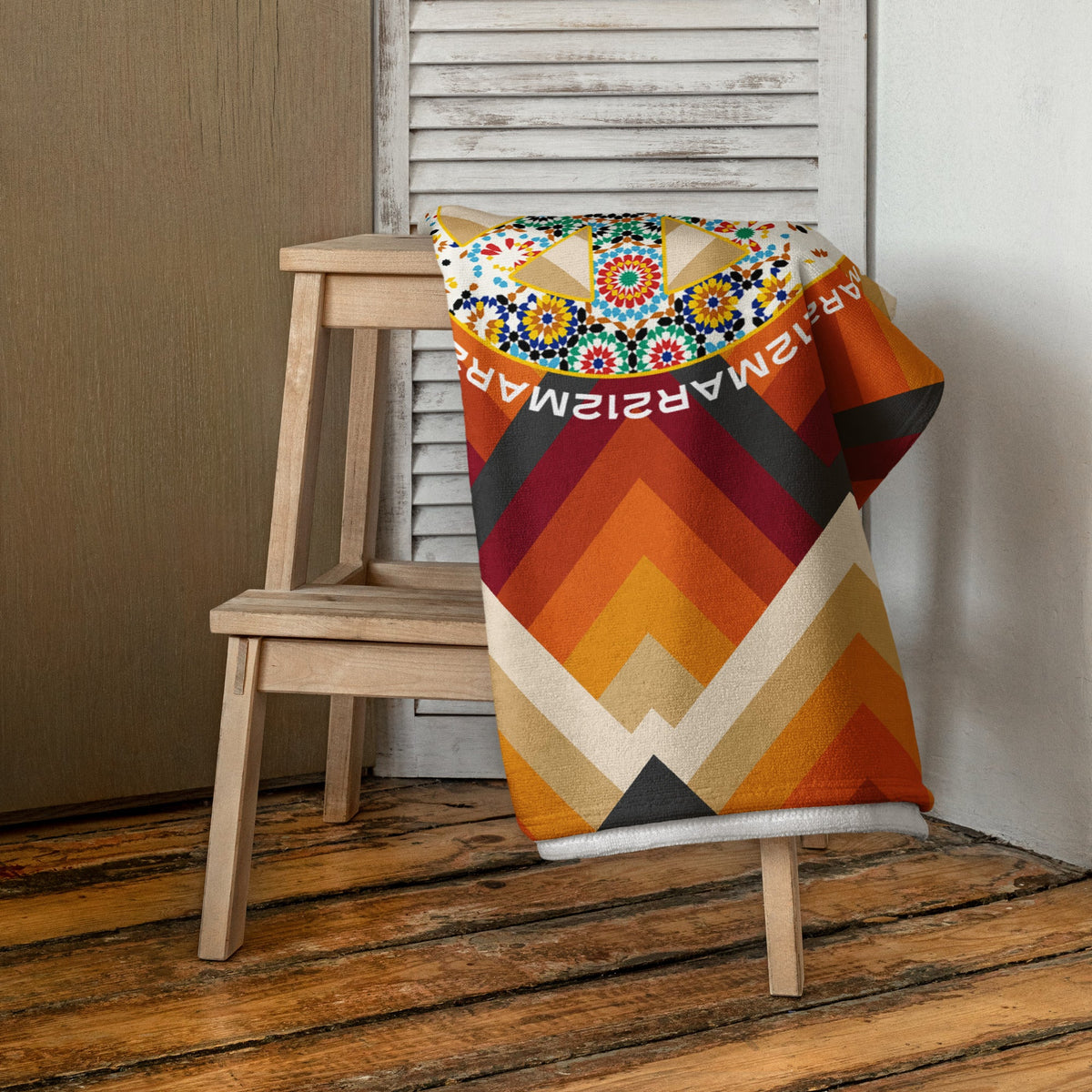 Drap de plage peace and love Zellige