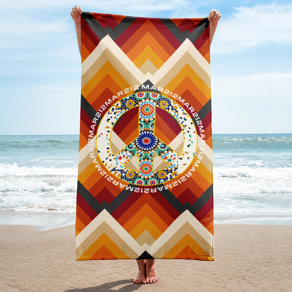 Drap de plage peace and love Zellige