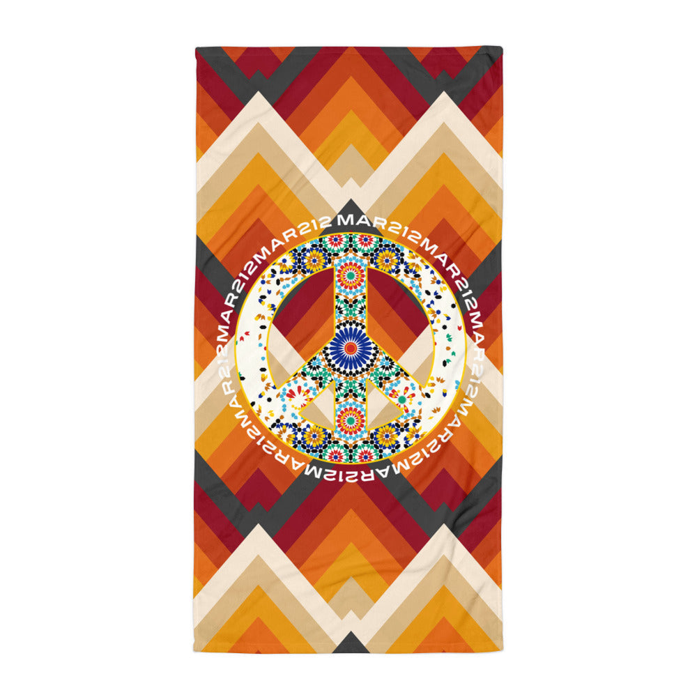 Drap de plage peace and love Zellige