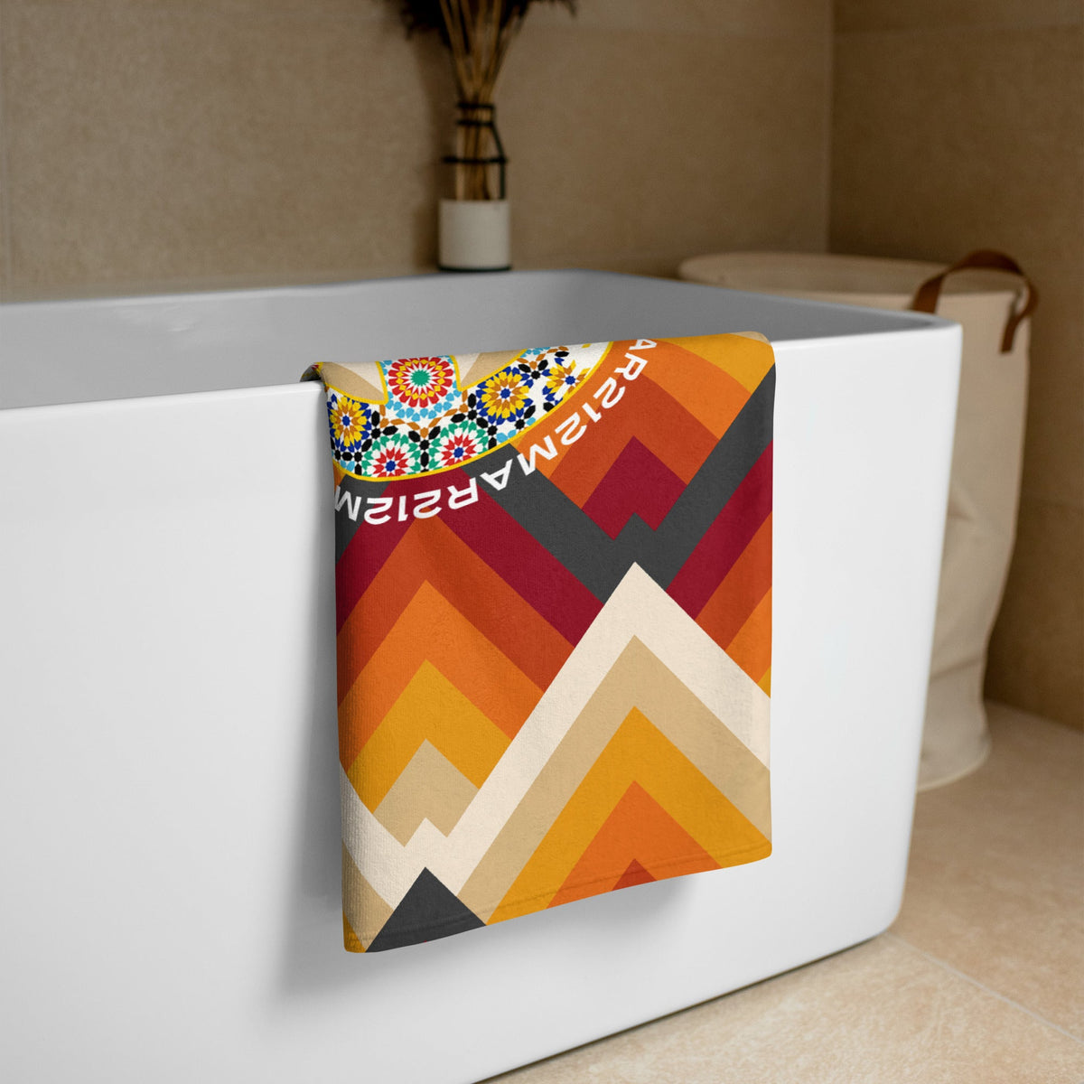 Drap de plage peace and love Zellige