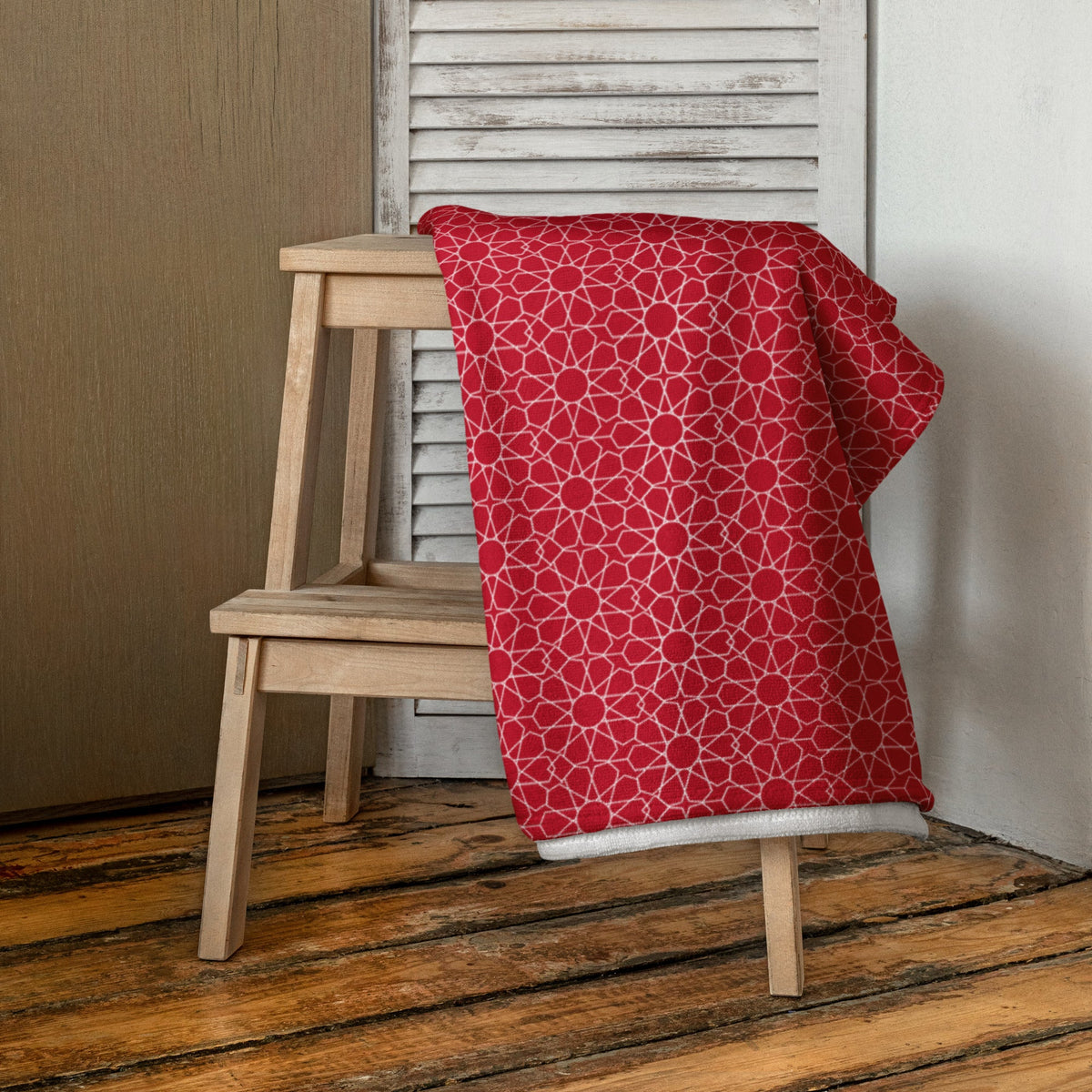 Drap de plage rouge Collection MAR Mosaïque