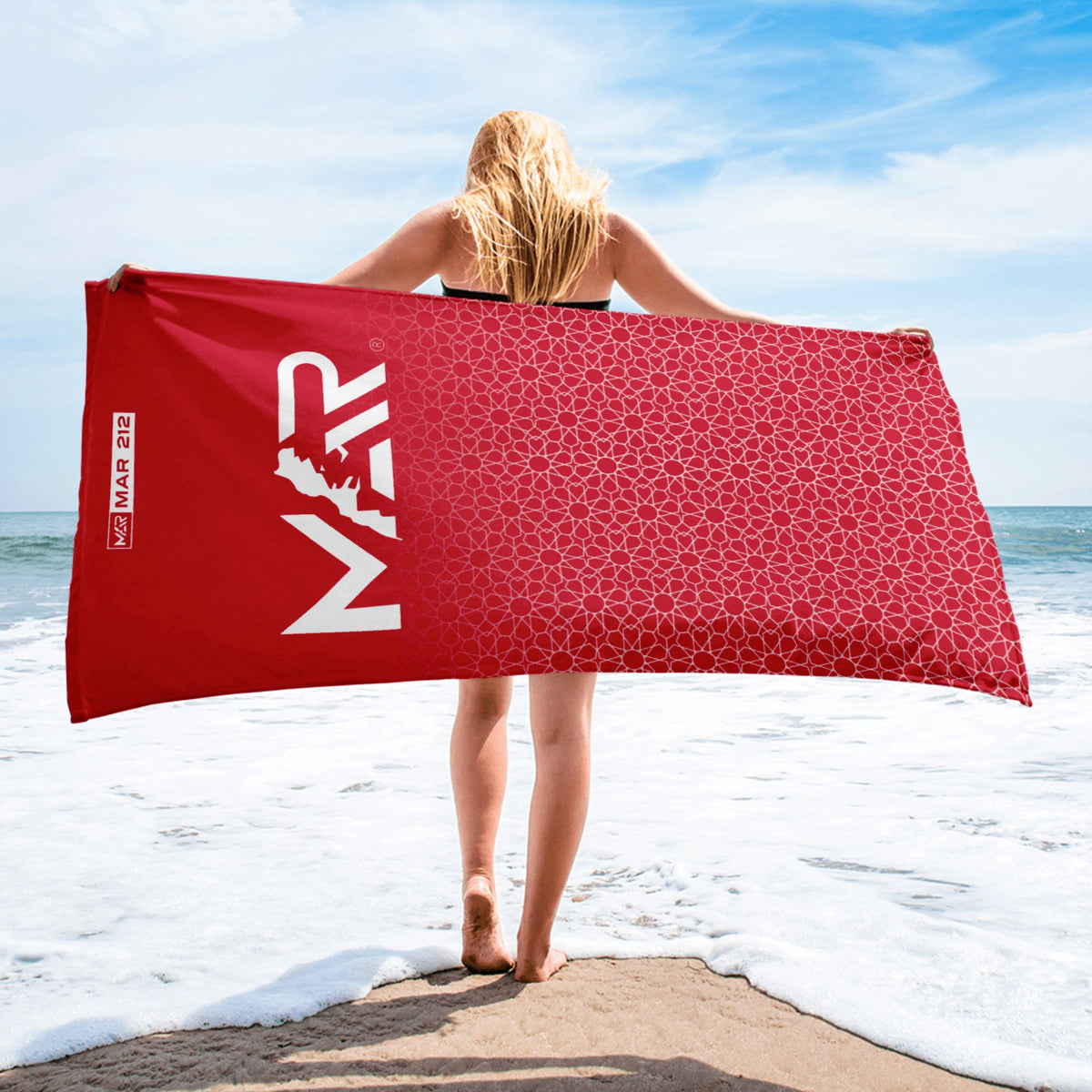 Drap de plage rouge Collection MAR Mosaïque