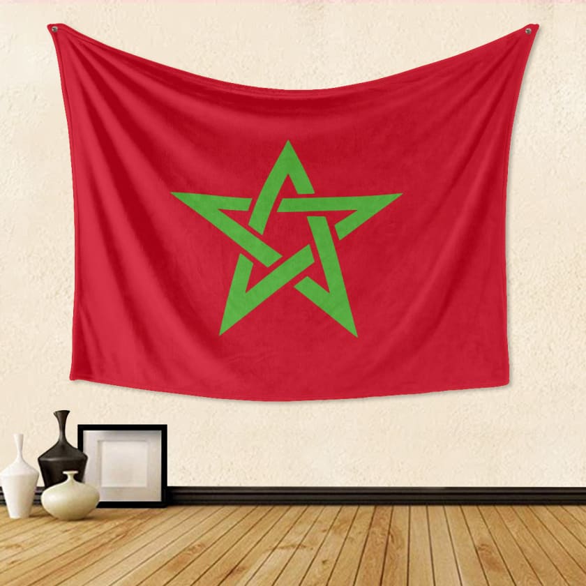 Drapeau Maroc draperie mural une seule face