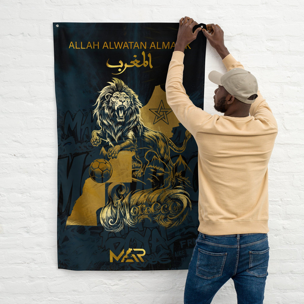 Drapeau MAROC Lion Atlas Gold