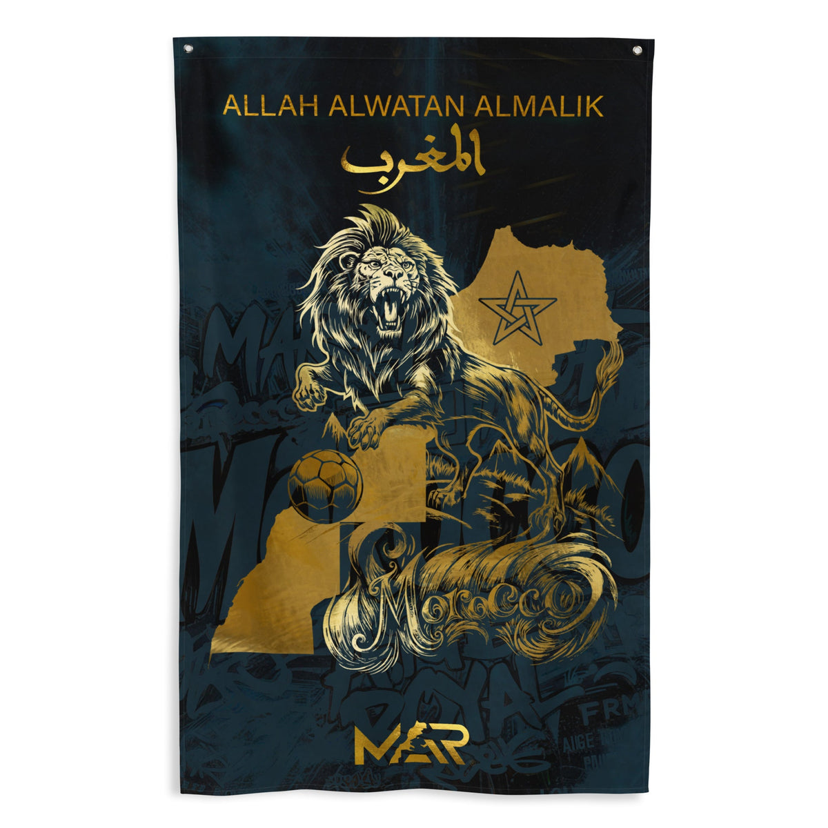 Drapeau MAROC Lion Atlas Gold