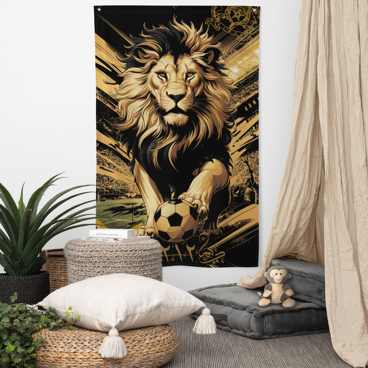 Drapeau Maroc Lion Atlas supporter Maroc