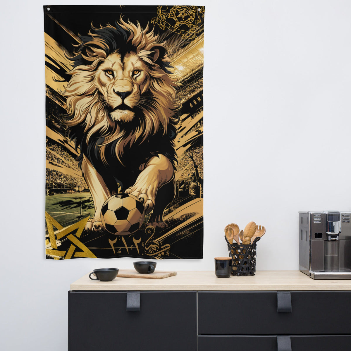 Drapeau Maroc Lion Atlas supporter Maroc